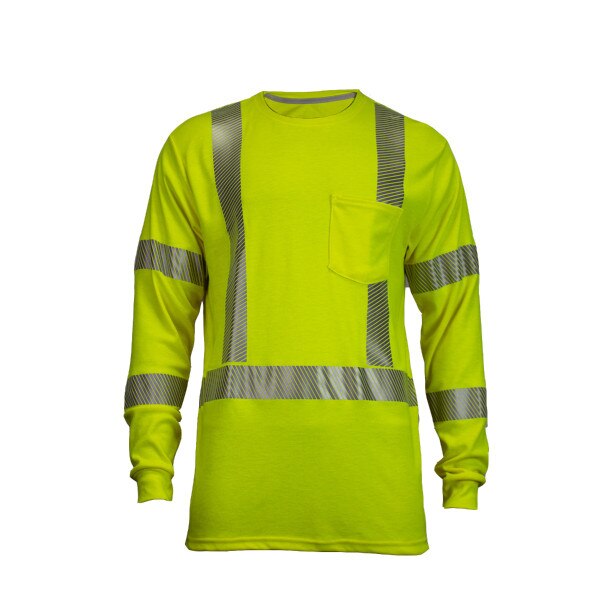 NSA Vizable Hi-Vis Dual Hazard Long Sleeve Shirt in Hi-Vis Yellow